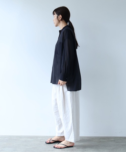 yuni(ユニ )の「△Cotton Nylon sheer wide shirt(シャツ/ブラウス・レディース・ベージュ/ブラック・FREE)」の18枚目の写真