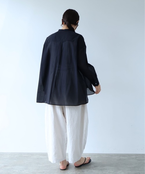 yuni(ユニ )の「△Cotton Nylon sheer wide shirt(シャツ/ブラウス・レディース・ベージュ/ブラック・FREE)」の17枚目の写真