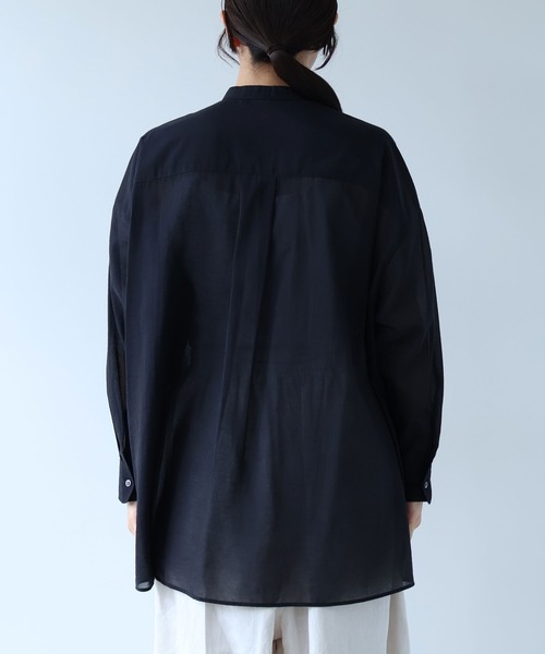 yuni(ユニ )の「△Cotton Nylon sheer wide shirt(シャツ/ブラウス・レディース・ベージュ/ブラック・FREE)」の10枚目の写真