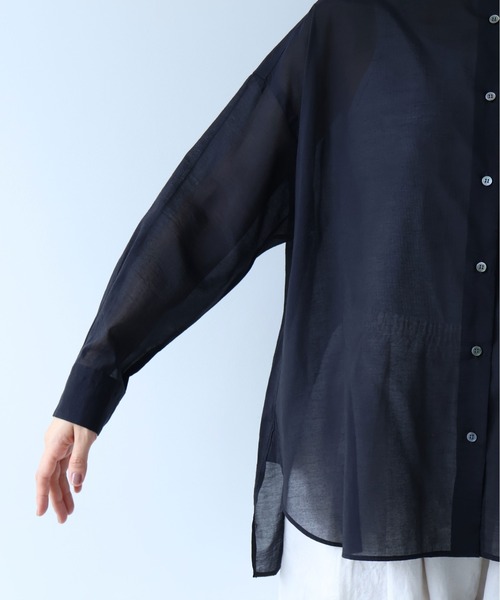 yuni(ユニ )の「△Cotton Nylon sheer wide shirt(シャツ/ブラウス・レディース・ベージュ/ブラック・FREE)」の7枚目の写真