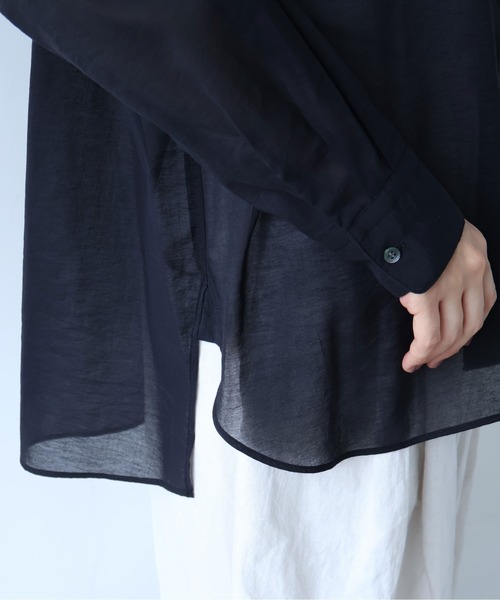 yuni(ユニ )の「△Cotton Nylon sheer wide shirt(シャツ/ブラウス・レディース・ベージュ/ブラック・FREE)」の6枚目の写真