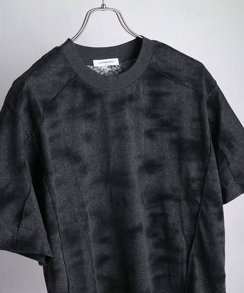 WESTSEA(ウエストシー)の「スモーク加工 ステッチデザイン半袖Tシャツ(Tシャツ/カットソー・メンズ・グレー/ブラック・M/L)」の2枚目の写真