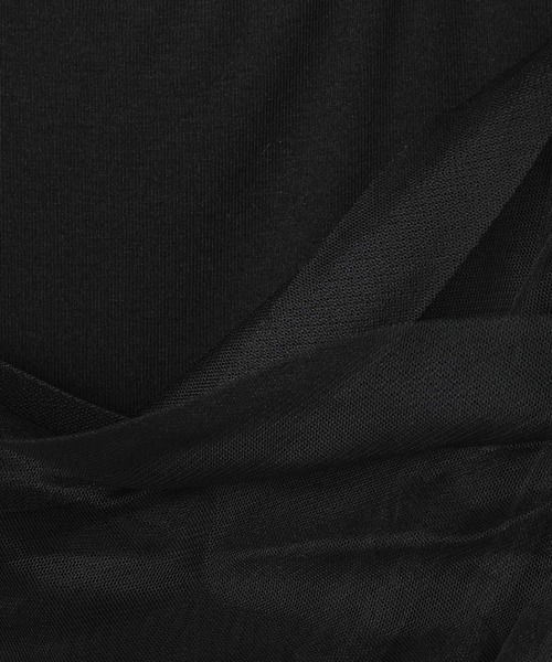LOWRYS FARM(ローリーズファーム)の「チュールレイヤードSS 1032082(Tシャツ/カットソー・レディース・アイボリー/ブラック/ブルー・FREE)」の6枚目の写真