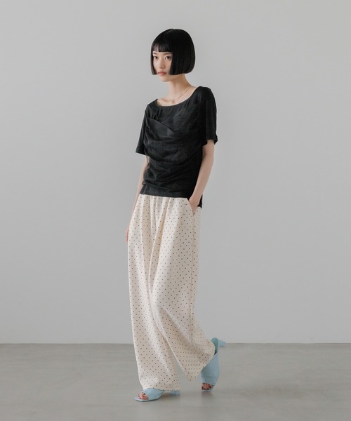 LOWRYS FARM（ローリーズファーム）の「チュールレイヤードＳＳ 1032082（Tシャツ/カットソー・レディース・アイボリー/ブラック/ブルー・FREE）」の22枚目の写真