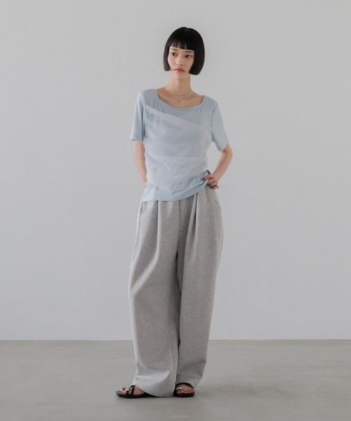 LOWRYS FARM（ローリーズファーム）の「チュールレイヤードＳＳ 1032082（Tシャツ/カットソー・レディース・アイボリー/ブラック/ブルー・FREE）」の13枚目の写真