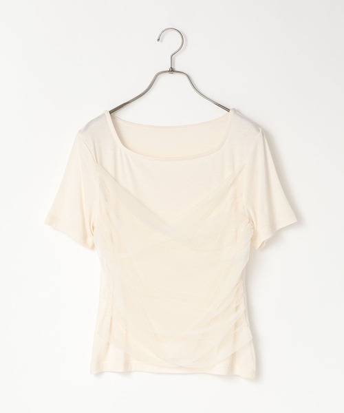 LOWRYS FARM（ローリーズファーム）の「チュールレイヤードＳＳ 1032082（Tシャツ/カットソー・レディース・アイボリー/ブラック/ブルー・FREE）」の17枚目の写真