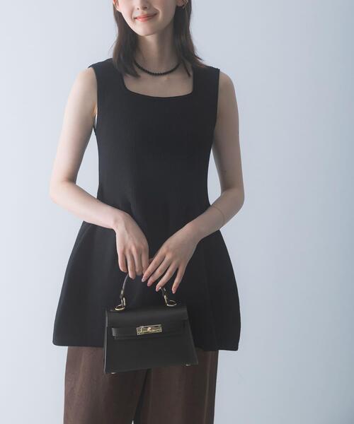 URBAN RESEARCH ROSSO WOMEN(アーバンリサーチ ロッソ)の「ウォッシャブルペプラムニットトップス(ニット/セーター・レディース・ピンク/ブラウン/ブラック・FREE)」の4枚目の写真