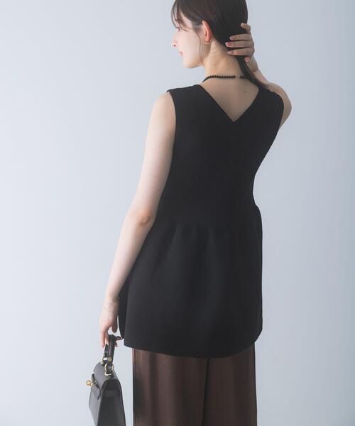 URBAN RESEARCH ROSSO WOMEN(アーバンリサーチ ロッソ)の「ウォッシャブルペプラムニットトップス(ニット/セーター・レディース・ピンク/ブラウン/ブラック・FREE)」の5枚目の写真