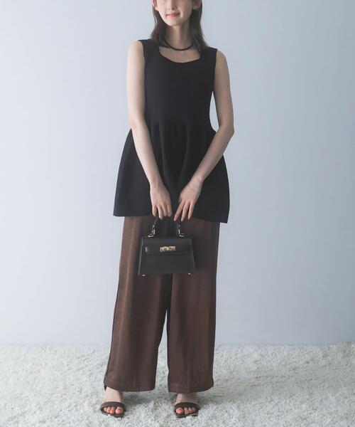 URBAN RESEARCH ROSSO WOMEN(アーバンリサーチ ロッソ)の「ウォッシャブルペプラムニットトップス(ニット/セーター・レディース・ピンク/ブラウン/ブラック・FREE)」の6枚目の写真