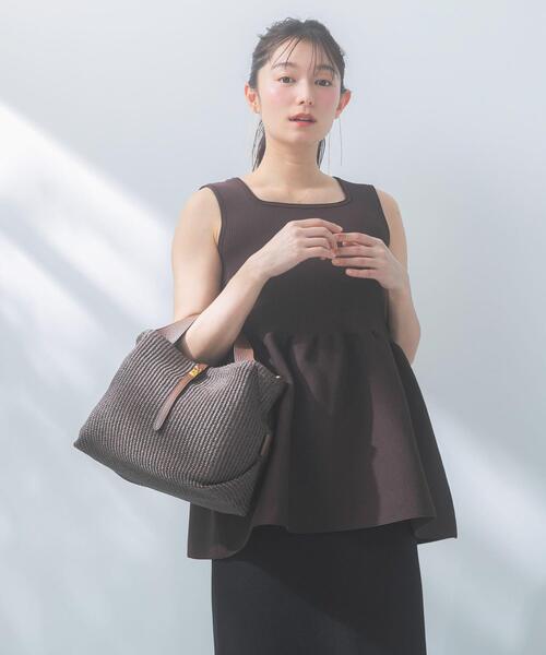 URBAN RESEARCH ROSSO WOMEN(アーバンリサーチ ロッソ)の「ウォッシャブルペプラムニットトップス(ニット/セーター・レディース・ピンク/ブラウン/ブラック・FREE)」の11枚目の写真