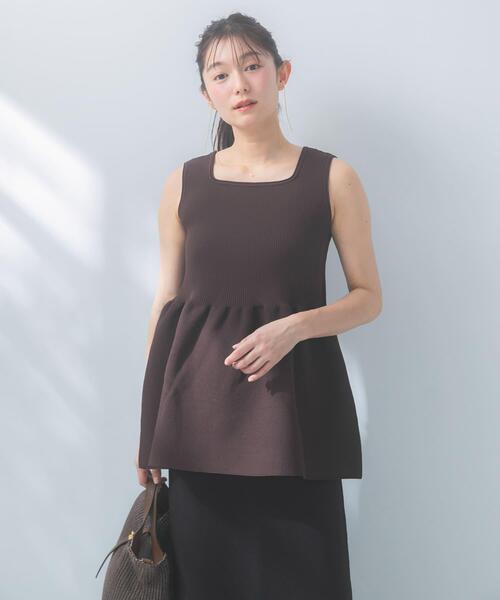 URBAN RESEARCH ROSSO WOMEN(アーバンリサーチ ロッソ)の「ウォッシャブルペプラムニットトップス(ニット/セーター・レディース・ピンク/ブラウン/ブラック・FREE)」の13枚目の写真