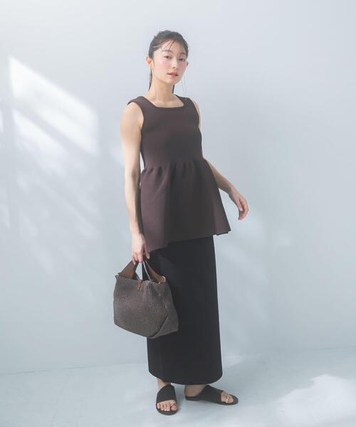 URBAN RESEARCH ROSSO WOMEN(アーバンリサーチ ロッソ)の「ウォッシャブルペプラムニットトップス(ニット/セーター・レディース・ピンク/ブラウン/ブラック・FREE)」の14枚目の写真