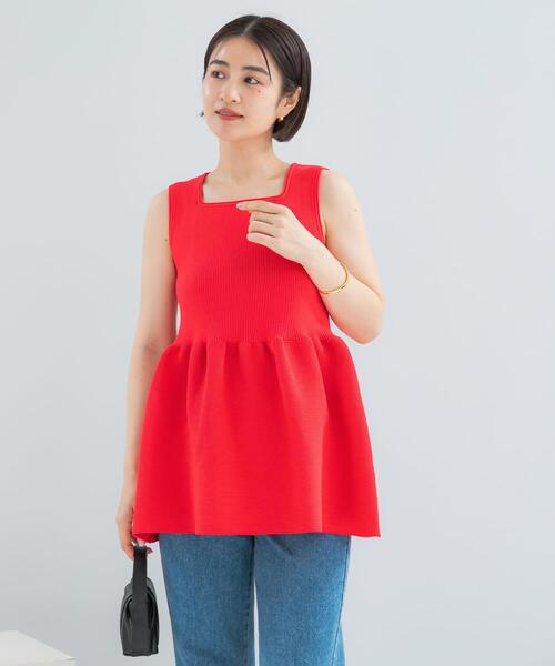 URBAN RESEARCH ROSSO WOMEN(アーバンリサーチ ロッソ)の「ウォッシャブルペプラムニットトップス(ニット/セーター・レディース・ピンク/ブラウン/ブラック・FREE)」の20枚目の写真