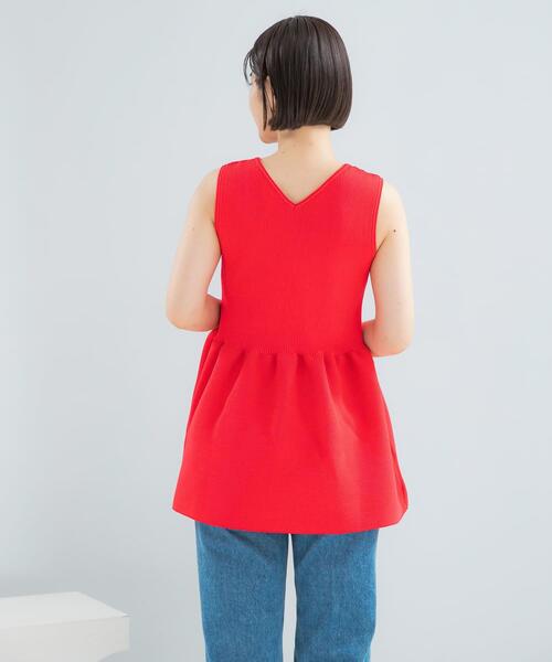 URBAN RESEARCH ROSSO WOMEN(アーバンリサーチ ロッソ)の「ウォッシャブルペプラムニットトップス(ニット/セーター・レディース・ピンク/ブラウン/ブラック・FREE)」の22枚目の写真