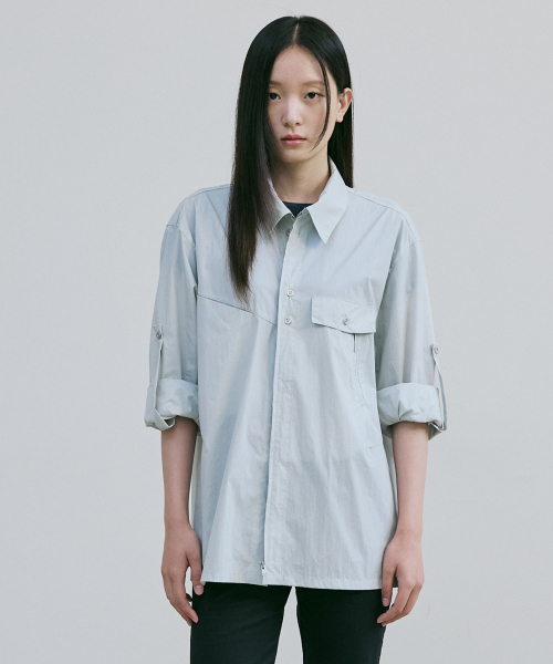 BER DE NOIR(ベールドノワール)の「エアフォールドシャツジャケット(ミント)(シャツ/ブラウス・レディース・その他・MEDIUM/LARGE)」の2枚目の写真