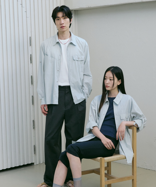 BER DE NOIR(ベールドノワール)の「エアフォールドシャツジャケット(ミント)(シャツ/ブラウス・レディース・その他・MEDIUM/LARGE)」の3枚目の写真