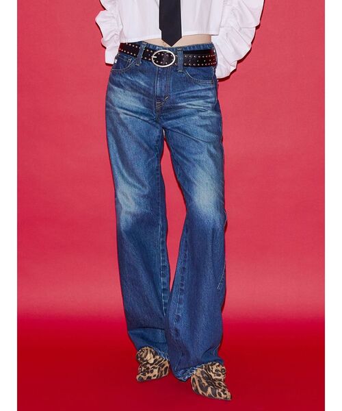 jouetie(ジュエティ)の「【SOMETHING×PosTokyo】Straight Loose Denim(デニムパンツ・レディース・ブルー/ブラック・SMALL/MEDIUM)」の2枚目の写真