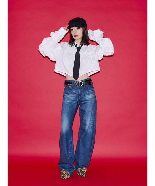 jouetie(ジュエティ)の「【SOMETHING×PosTokyo】Straight Loose Denim(デニムパンツ・レディース・ブルー/ブラック・SMALL/MEDIUM)」の3枚目の写真