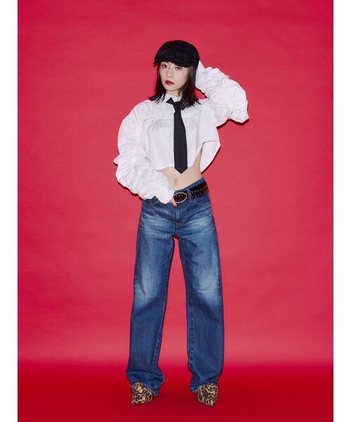 jouetie(ジュエティ)の「【SOMETHING×PosTokyo】Straight Loose Denim(デニムパンツ・レディース・ブルー/ブラック・SMALL/MEDIUM)」の5枚目の写真