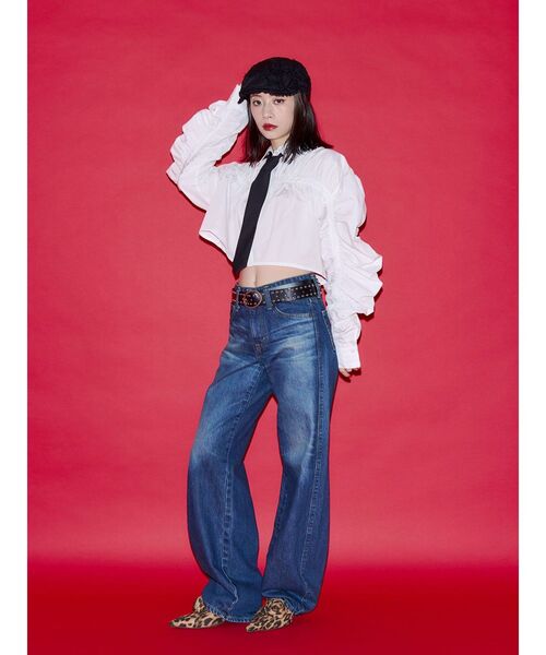 jouetie(ジュエティ)の「【SOMETHING×PosTokyo】Straight Loose Denim(デニムパンツ・レディース・ブルー/ブラック・SMALL/MEDIUM)」の6枚目の写真