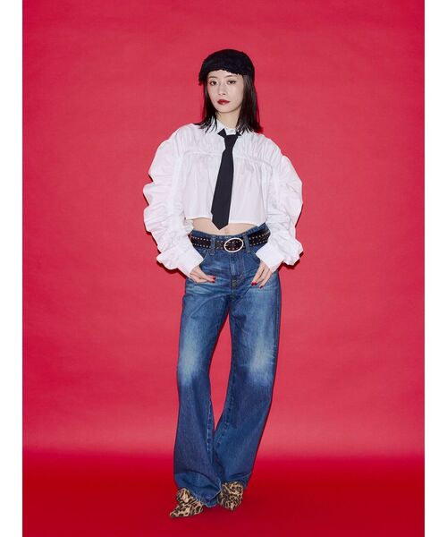jouetie(ジュエティ)の「【SOMETHING×PosTokyo】Straight Loose Denim(デニムパンツ・レディース・ブルー/ブラック・SMALL/MEDIUM)」の7枚目の写真