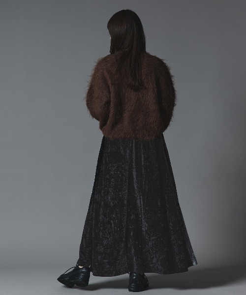 W:Huku(フーク)の「クラッシュ ベロア サイドライン スカート / Crash Velvet Side-Line Skirt(スカート・レディース・ネイビー/ブラック/ライトベージュ/ブラウン・FREE)」の13枚目の写真