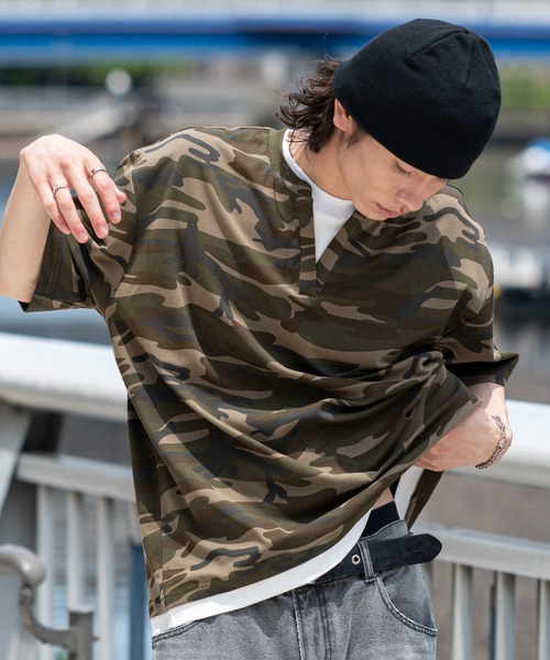 WEGO(ウィゴー)の「WEGO/【26年春夏新作】カモフラレイヤードスキッパーT(Tシャツ/カットソー・メンズ・その他1・LARGE/MEDIUM)」の9枚目の写真