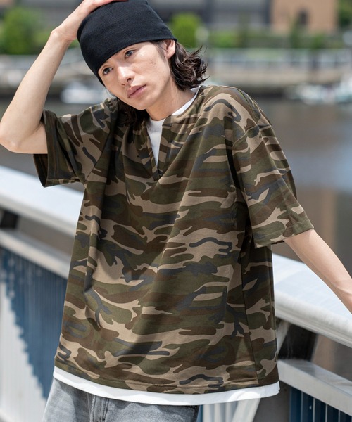 WEGO(ウィゴー)の「WEGO/【26年春夏新作】カモフラレイヤードスキッパーT(Tシャツ/カットソー・メンズ・その他1・LARGE/MEDIUM)」の12枚目の写真