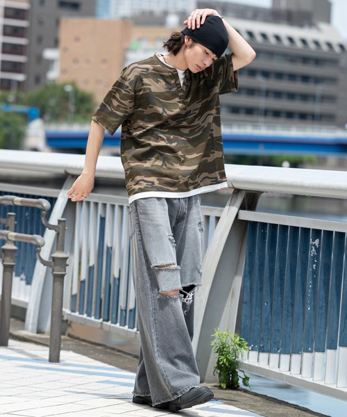 WEGO(ウィゴー)の「WEGO/【26年春夏新作】カモフラレイヤードスキッパーT(Tシャツ/カットソー・メンズ・その他1・LARGE/MEDIUM)」の2枚目の写真