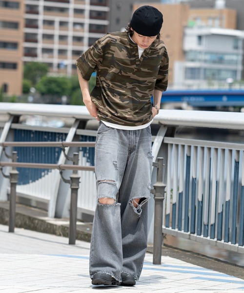 WEGO(ウィゴー)の「WEGO/【26年春夏新作】カモフラレイヤードスキッパーT(Tシャツ/カットソー・メンズ・その他1・LARGE/MEDIUM)」の3枚目の写真