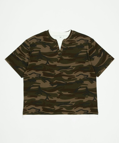 WEGO(ウィゴー)の「WEGO/【26年春夏新作】カモフラレイヤードスキッパーT(Tシャツ/カットソー・メンズ・その他1・LARGE/MEDIUM)」の4枚目の写真