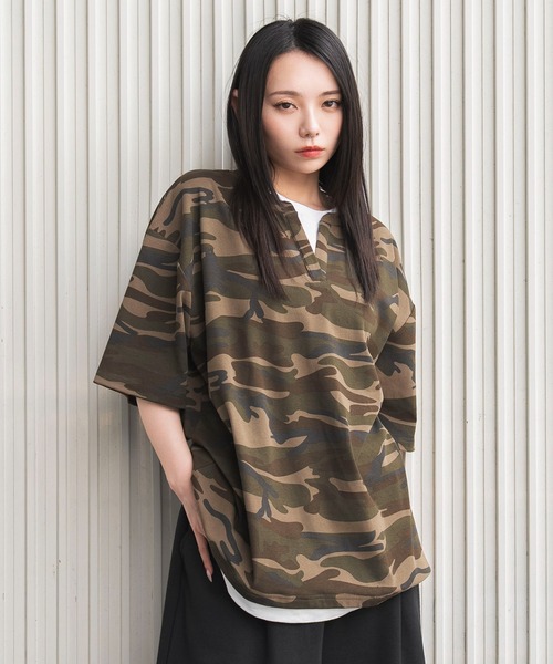 WEGO（ウィゴー）の「WEGO/カモフラレイヤードスキッパーT（Tシャツ/カットソー・メンズ・その他1・LARGE/MEDIUM）」の3枚目の写真