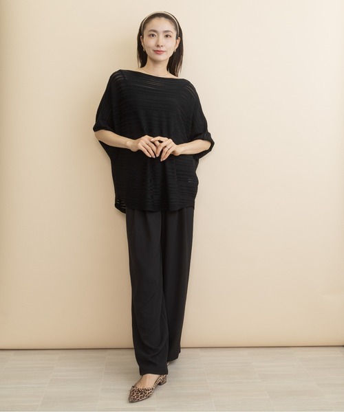 lodie(ロディ)の「ドルマンボーダージャガードニット(ニット/セーター・レディース・チャコールグレー/ベージュ/ブラック・FREE)」の13枚目の写真