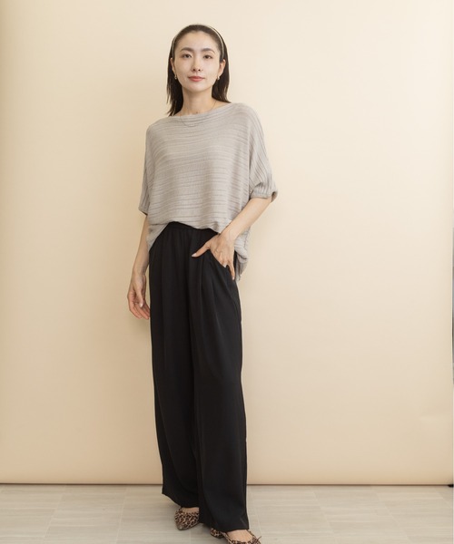 lodie(ロディ)の「ドルマンボーダージャガードニット(ニット/セーター・レディース・チャコールグレー/ベージュ/ブラック・FREE)」の15枚目の写真