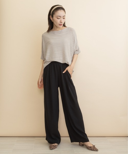 lodie(ロディ)の「ドルマンボーダージャガードニット(ニット/セーター・レディース・チャコールグレー/ベージュ/ブラック・FREE)」の16枚目の写真