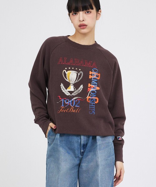 Russell Athletic(ラッセルアスレティック)の「【RUSSELL ATHLETIC/ラッセル アスレチック】トライブレンド裏起毛クルーネックスウェット/Tri-Blend Brushed Championship CN Sweat/スウェット(スウェット・レディース・ライトグレー/レッド/ブラウン・フリー)」の3枚目の写真