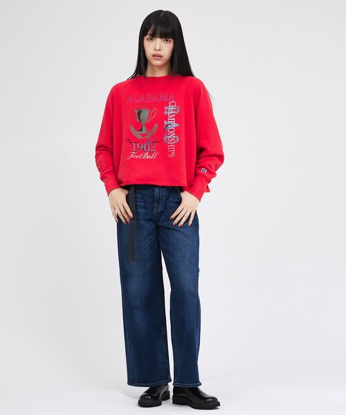 Russell Athletic(ラッセルアスレティック)の「【RUSSELL ATHLETIC/ラッセル アスレチック】トライブレンド裏起毛クルーネックスウェット/Tri-Blend Brushed Championship CN Sweat/スウェット(スウェット・レディース・ライトグレー/レッド/ブラウン・フリー)」の4枚目の写真