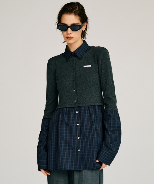 PRANK PROJECT(プランクプロジェクト)の「【2026Autumn Pre-Order】ドッキングシャツチュニック / Docking Shirt Tunic(シャツ/ブラウス・レディース・グレー/ブラック・FREE)」の14枚目の写真