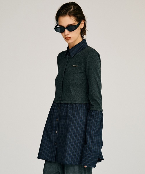 PRANK PROJECT(プランクプロジェクト)の「【2026Autumn Pre-Order】ドッキングシャツチュニック / Docking Shirt Tunic(シャツ/ブラウス・レディース・グレー/ブラック・FREE)」の15枚目の写真