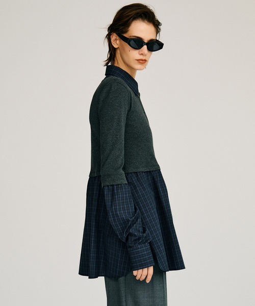 PRANK PROJECT(プランクプロジェクト)の「【2026Autumn Pre-Order】ドッキングシャツチュニック / Docking Shirt Tunic(シャツ/ブラウス・レディース・グレー/ブラック・FREE)」の17枚目の写真