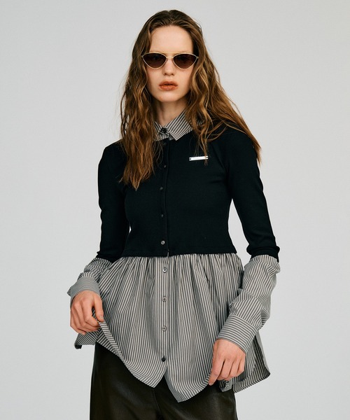 PRANK PROJECT(プランクプロジェクト)の「【2026Autumn Pre-Order】ドッキングシャツチュニック / Docking Shirt Tunic(シャツ/ブラウス・レディース・グレー/ブラック・FREE)」の13枚目の写真