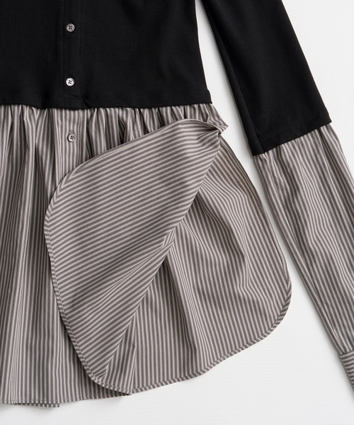 PRANK PROJECT(プランクプロジェクト)の「【2026Autumn Pre-Order】ドッキングシャツチュニック / Docking Shirt Tunic(シャツ/ブラウス・レディース・グレー/ブラック・FREE)」の8枚目の写真