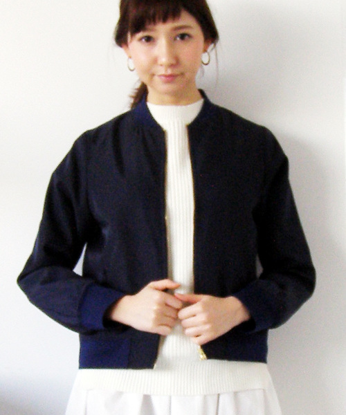 N.（N. Natural Beauty Basic）（エヌエヌナチュラルビューティーベーシック）の「MA-1ブルゾン（MA-1・レディース・カーキ/ネイビー・SMALL/MEDIUM）」の10枚目の写真