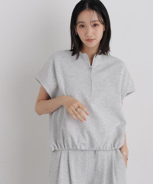 NANO universe(ナノユニバース)の「接触冷感ダンボールカットハーフジップトップス(セットアップ可)(Tシャツ/カットソー・レディース・ブラック/ブラウン/グレー・FREE)」の11枚目の写真