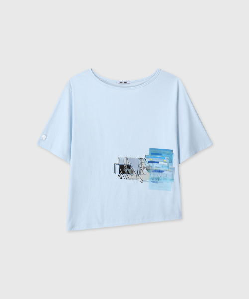 MIUKI（ミユキ）の「[nyzziz x MIUKI] Internet One Shourder (Light Blue)（Tシャツ/カットソー・レディース・その他・OS）」の2枚目の写真