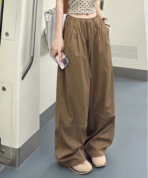 VENCEEXCHANGE(ヴァンスエクスチェンジ)の「ワイドカーブパンツ(その他パンツ・レディース・ブラック/ブラウン/レッド・M/L)」の2枚目の写真