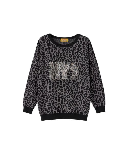 HYSTERIC GLAMOUR(ヒステリックグラマー)の「HG LEOPARD柄ジャカード プルオーバー(ニット/セーター・レディース・ブラック系その他/ブラウン系その他/ブルー系その他・FREE)」の2枚目の写真