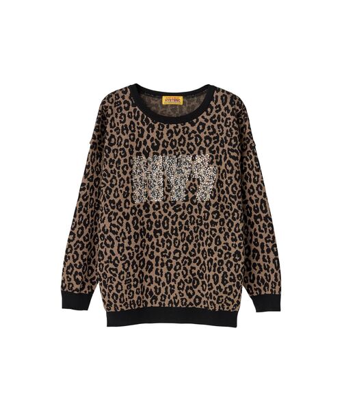 HYSTERIC GLAMOUR(ヒステリックグラマー)の「HG LEOPARD柄ジャカード プルオーバー(ニット/セーター・レディース・ブラック系その他/ブラウン系その他/ブルー系その他・FREE)」の3枚目の写真