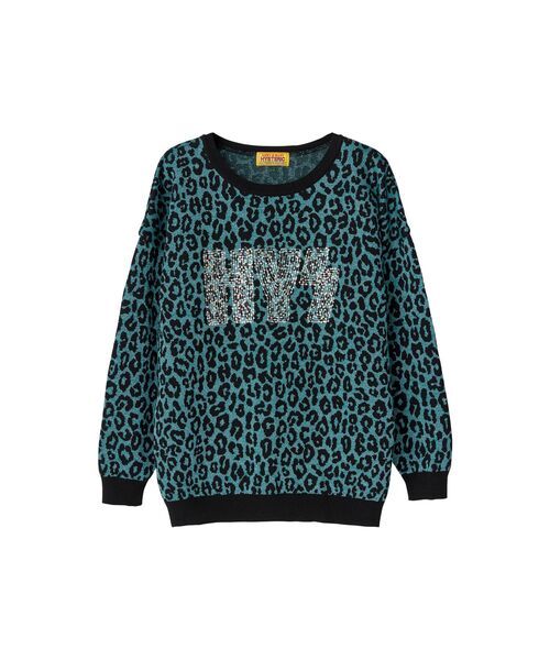 HYSTERIC GLAMOUR(ヒステリックグラマー)の「HG LEOPARD柄ジャカード プルオーバー(ニット/セーター・レディース・ブラック系その他/ブラウン系その他/ブルー系その他・FREE)」の1枚目の写真