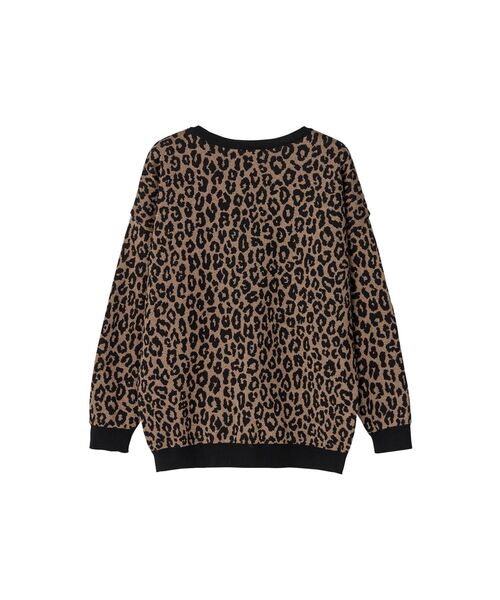 HYSTERIC GLAMOUR(ヒステリックグラマー)の「HG LEOPARD柄ジャカード プルオーバー(ニット/セーター・レディース・ブラック系その他/ブラウン系その他/ブルー系その他・FREE)」の5枚目の写真